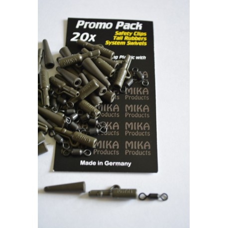 PROMO PACK clip plomb 20 SAFETY CLIPS+20 tétines + 20 SWIVEL MIKA PRODUCTS